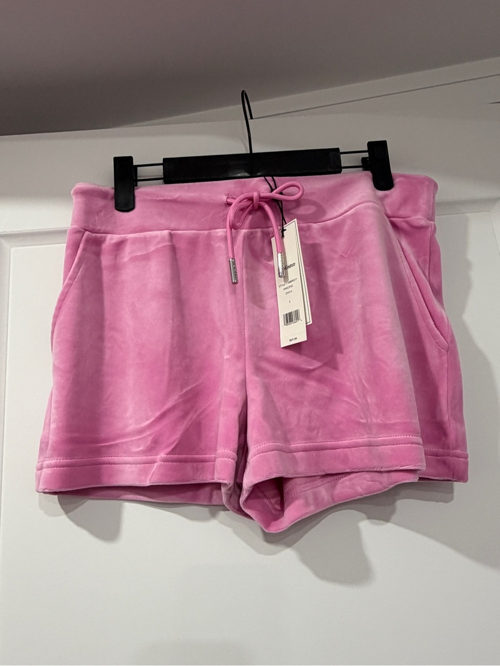 Juicy Couture Pink Velour Drawstring Shorts